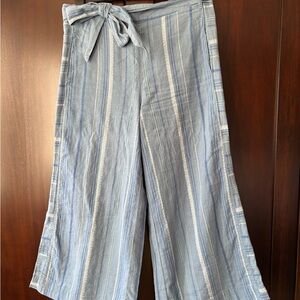 Anthropologie Blue Wide-Leg Pants with Belt